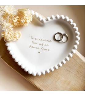 Coupelle perlée cœur « Tu...