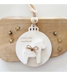 Boule plate en bois et...